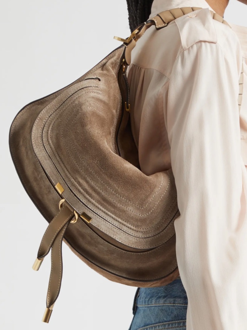 Chloé Small Marcie Suede Shoulder Bag